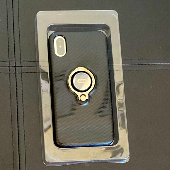 IconFlang Accessories - iPhone X Black Phone Case With Silver Ring